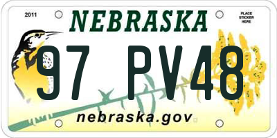 NE license plate 97PV48