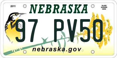 NE license plate 97PV50