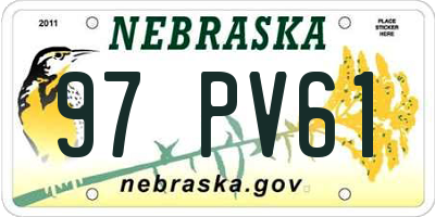 NE license plate 97PV61