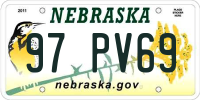NE license plate 97PV69
