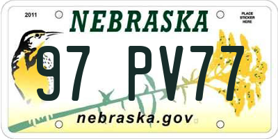 NE license plate 97PV77