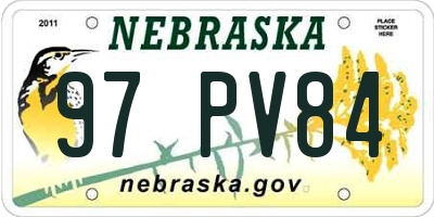 NE license plate 97PV84