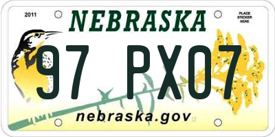 NE license plate 97PX07