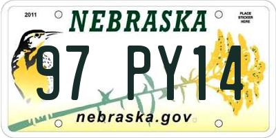 NE license plate 97PY14