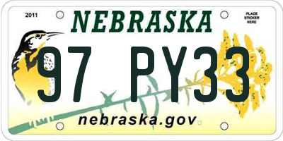 NE license plate 97PY33