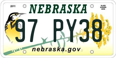 NE license plate 97PY38