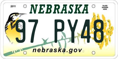 NE license plate 97PY48