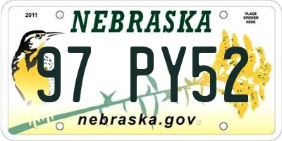 NE license plate 97PY52