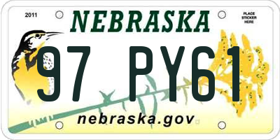 NE license plate 97PY61