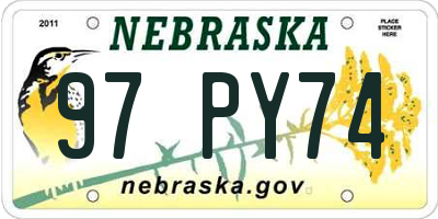 NE license plate 97PY74