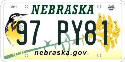 NE license plate 97PY81