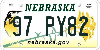 NE license plate 97PY82