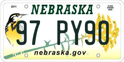 NE license plate 97PY90