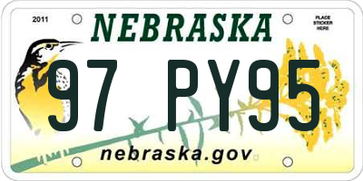 NE license plate 97PY95
