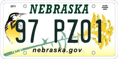 NE license plate 97PZ01