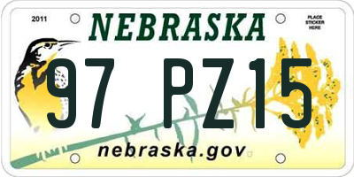 NE license plate 97PZ15