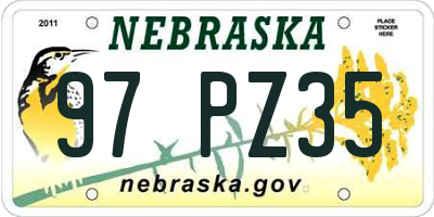 NE license plate 97PZ35
