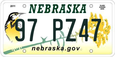 NE license plate 97PZ47