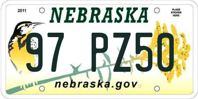 NE license plate 97PZ50