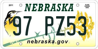 NE license plate 97PZ53