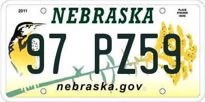 NE license plate 97PZ59