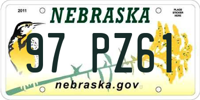 NE license plate 97PZ61