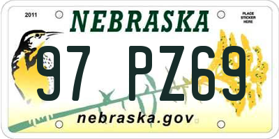 NE license plate 97PZ69