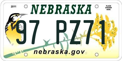 NE license plate 97PZ71
