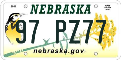 NE license plate 97PZ77