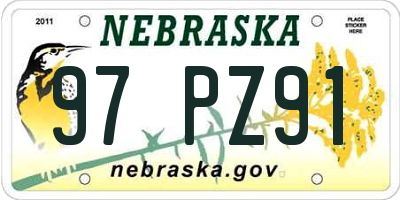 NE license plate 97PZ91