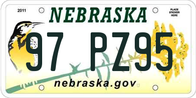 NE license plate 97PZ95