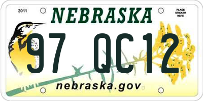 NE license plate 97QC12