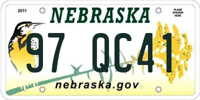 NE license plate 97QC41