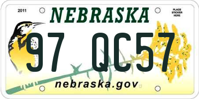 NE license plate 97QC57