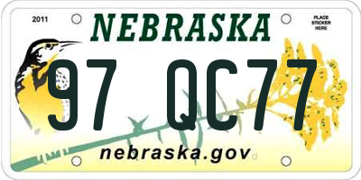 NE license plate 97QC77