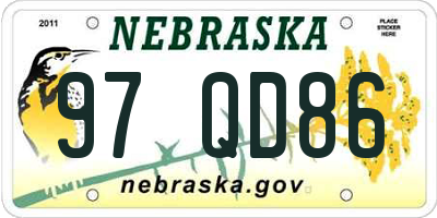 NE license plate 97QD86