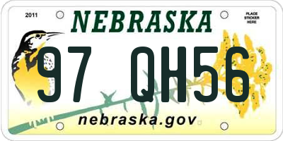 NE license plate 97QH56