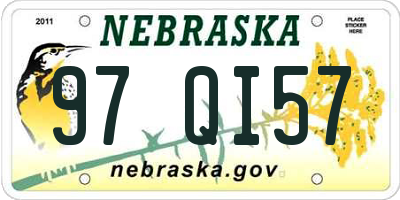 NE license plate 97QI57