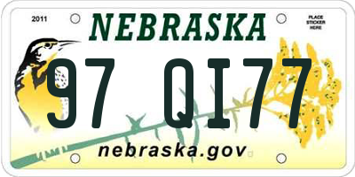 NE license plate 97QI77