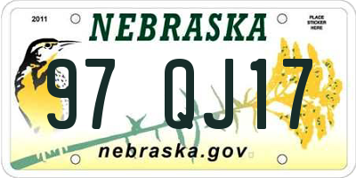 NE license plate 97QJ17