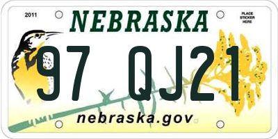 NE license plate 97QJ21