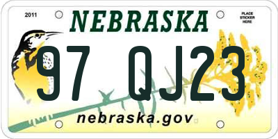 NE license plate 97QJ23