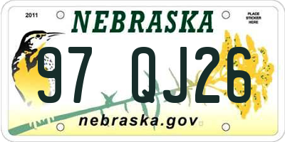 NE license plate 97QJ26