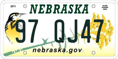 NE license plate 97QJ47