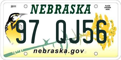 NE license plate 97QJ56