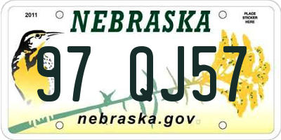 NE license plate 97QJ57