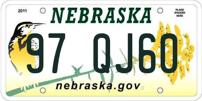 NE license plate 97QJ60
