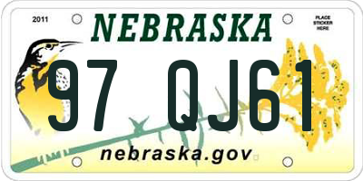 NE license plate 97QJ61