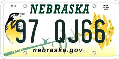 NE license plate 97QJ66
