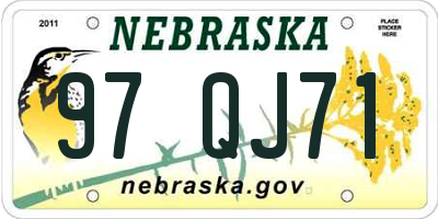 NE license plate 97QJ71